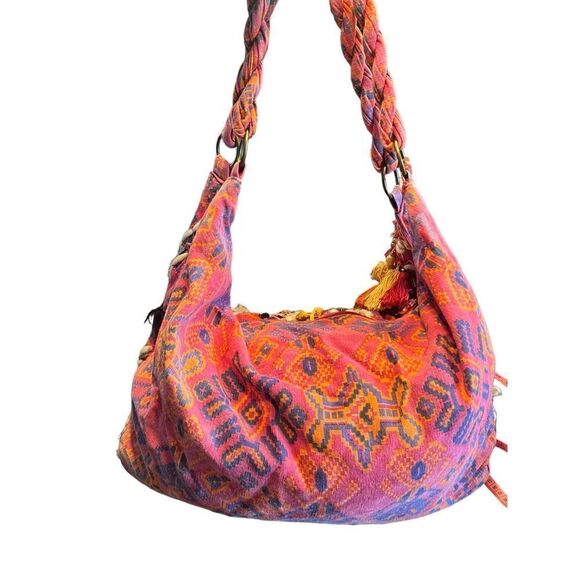 Revolve Stela9 krishna boho hippie festival duffle shoulder bag travel pink - Picture 5 of 9